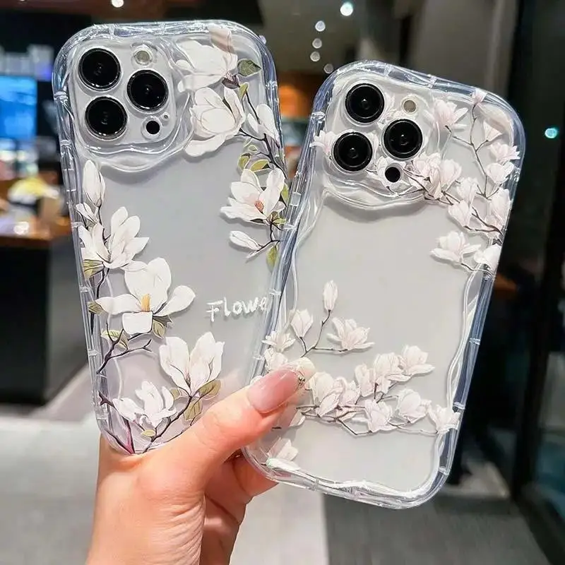 Elegant Clear Butterfly Flower Phone Case Cover