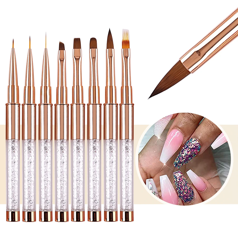 Nail Art Polvere liquida acrilica Intaglio Gel UV Estensione Costruttore Pittura Pennello Linee Liner Penna da disegno Strumento per manicure Born Pretty - immagine 6