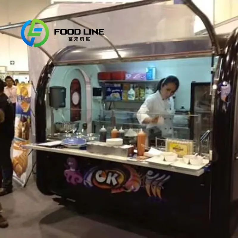 맞춤형 휴대용 냉장 커피 자전거, 야외 케이터링용 이동식 치킨 푸드 트레일러