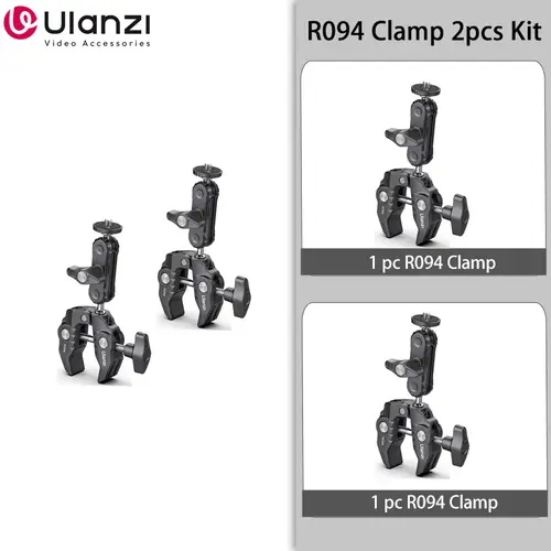 Ulanzi R094 Metal Super Clamp with Double Ball Head Magic Arm Clamp with 1/4" 3/8" Hole for DSLR Camera Monitor Light Mic Mount - Image 7