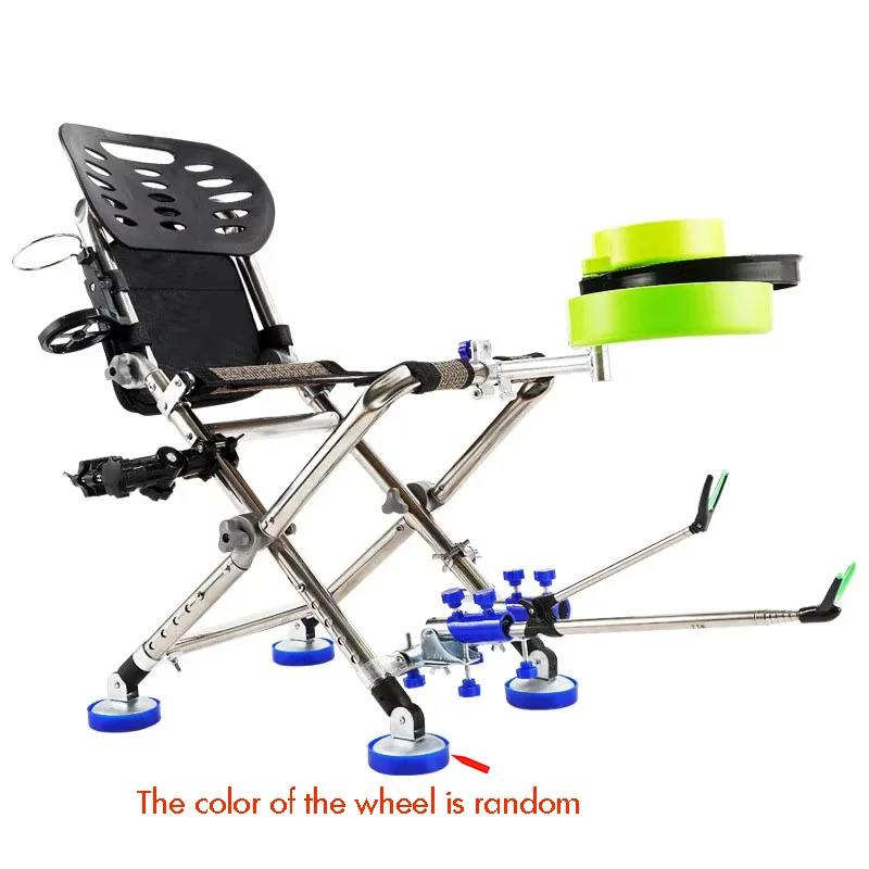 Fauteuil de pêche pliant 150KG tout-terrain avec roulements pour pêche sur plage et confort maximal