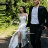 OLOEY 2025 Sexy Strapless Mermaid Wedding Dresses Korea Photo shoot Pleats Split Floor Length Bridal Gowns Vestidos de noiva 1