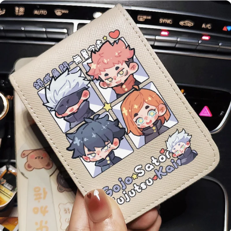 Anime Jujutsu Kaisen Satoru Gojo   Wallet Fold Bag Multi Card  Coin Pocket Photoes Holder Fashion Kids Wallets Gift