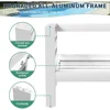Patio Furniture Metal Couch, 3-Seat All-Weather Modern Aluminum Outdoor Sofa Chair w/ 5 Inch Cushions, White and Light 3