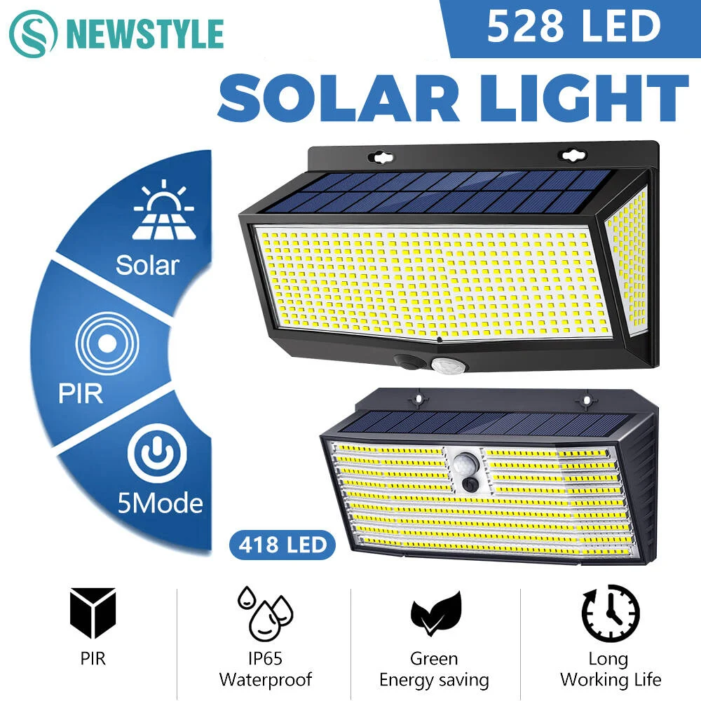 รูปสินค้า ไฟโซลาร์เซลล์ 528 LED ตรวจจับความเคลื่อนไหว 5 โหมด กันน้ำ