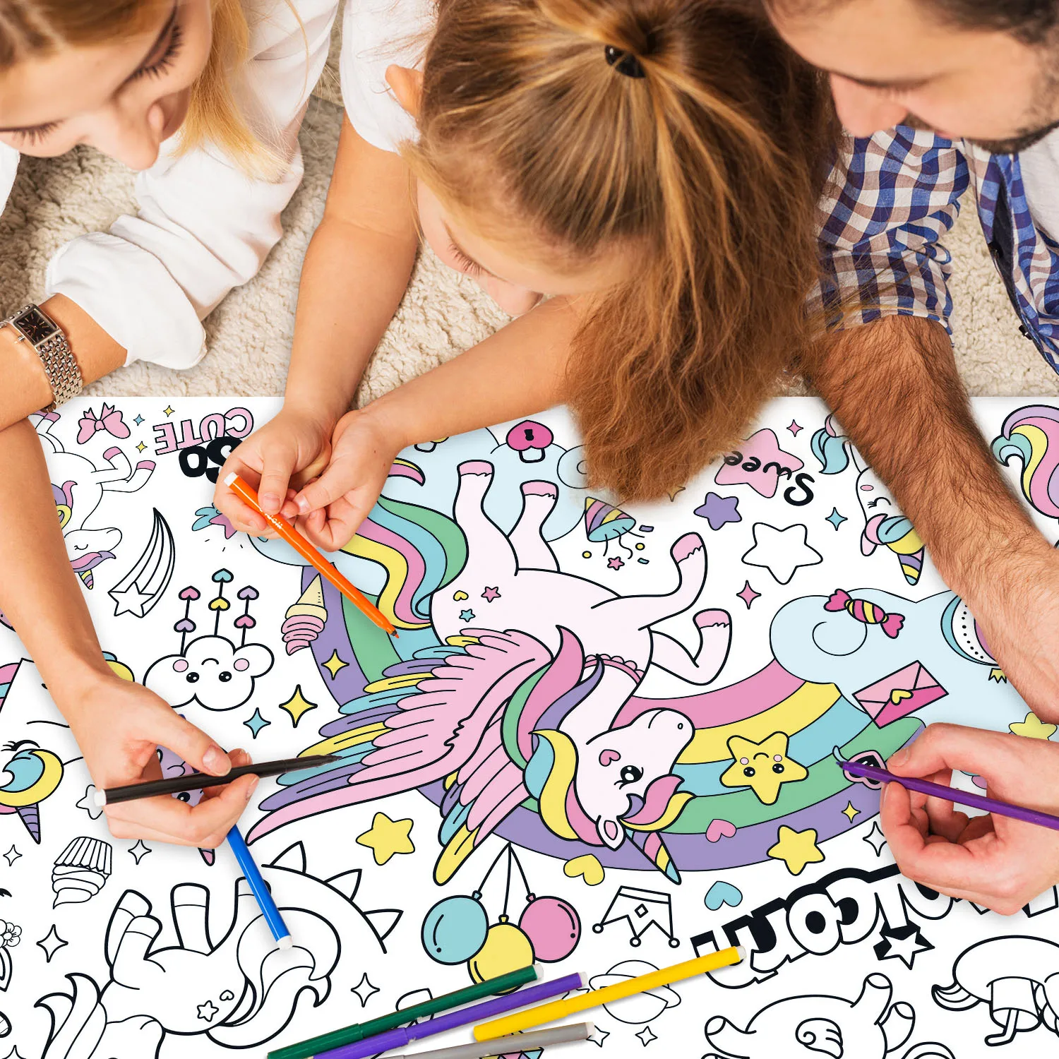 Unicorn Coloring Books 110x80cm Educational Drawing Toy Kids