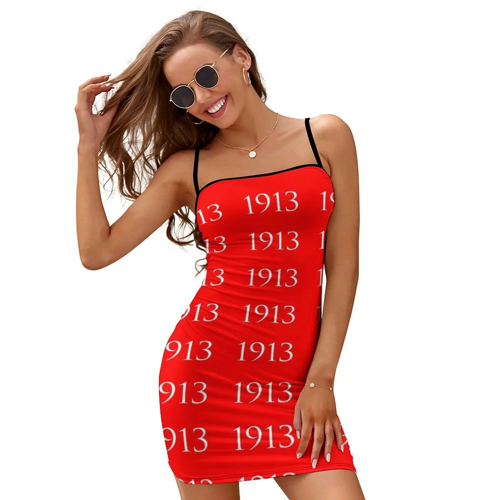 

White 1913 on Red Slip Dress sensual sexy dress for women luxury women's party dress evening prom