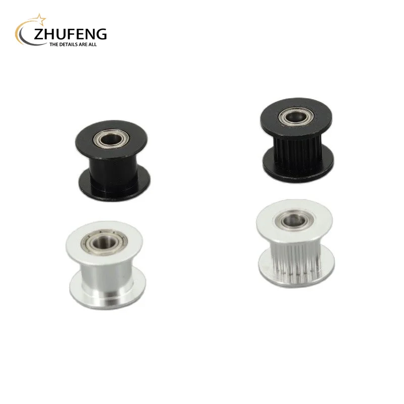 2GT 20 Teeth Synchronous Wheel Idler Pulley Black Bore 3/4/5/6/8mm With Bearing For GT2 Timing Belt Width 6/10mm