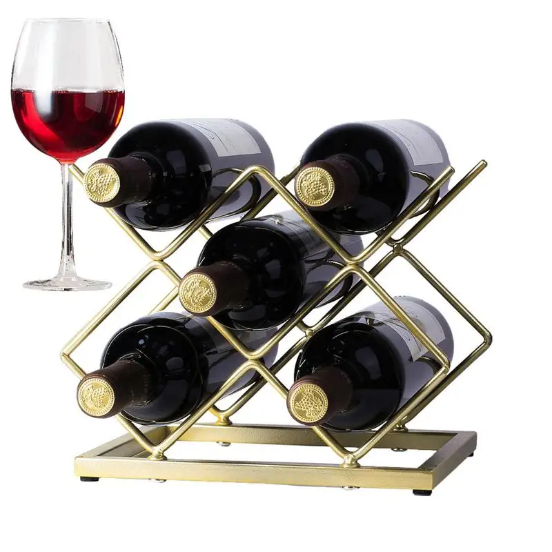 

Gold Wine Rack Wine Storage Holder Tabletop Wine Holder Stand Metal Wine Bottle Storage 9 Bottles Wine Holder Stand For Red
