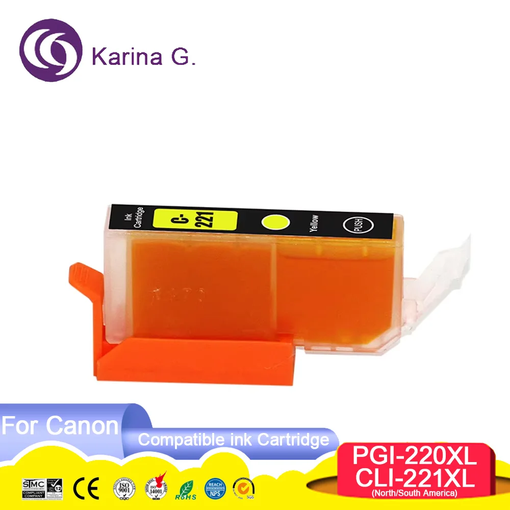 Compatible PGI-220 PGI220 CLI-221 CLI221 Color Printer Ink Cartridge for PIXMA