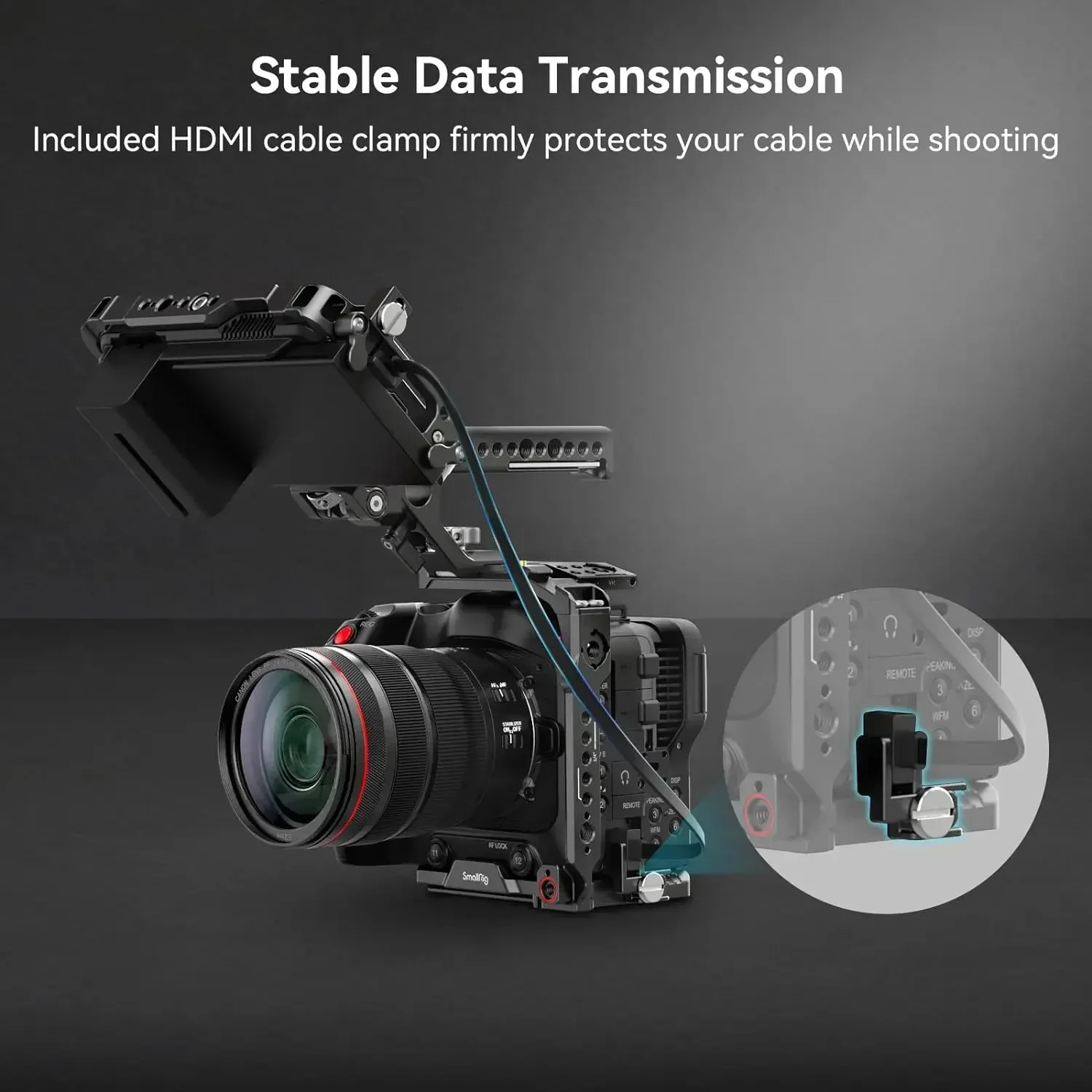 2026 스몰리그 카메라 케이지 핸드헬드 키트 (캐논 EOS C70용, NATO 탑 핸들 및 위치 지정 구멍 포함)