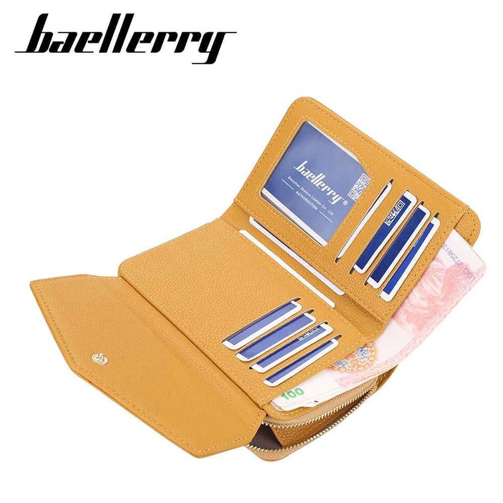 Baellerry Women's RFID Blocking Short Wallet with 8 Card Slots & Zipper Coin Pocket - Gift for Her (Christmas/Birthday)