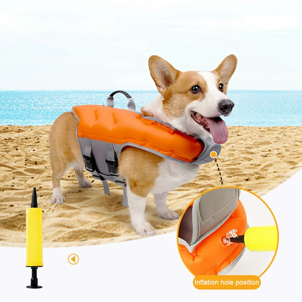 

Dog Life Jacket Adjustable High Visibility Dog Life Vest Ripstop Dog Lifesaver Pet Life Preserver with High Flotation Swimsuit