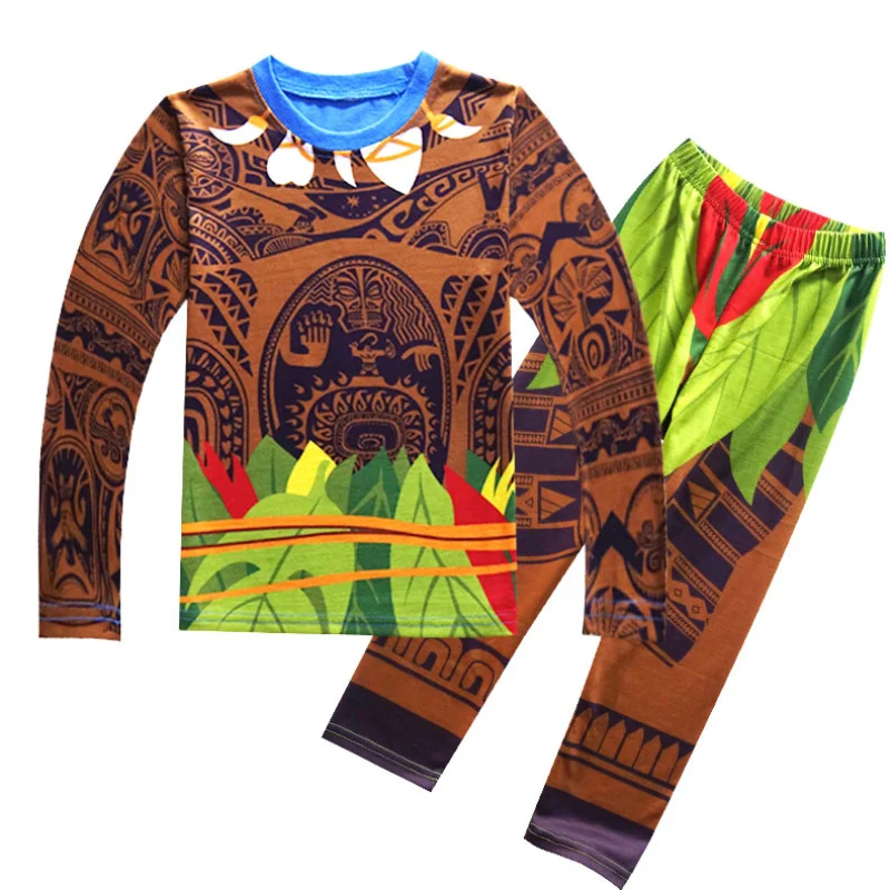 Cosplay Jumpsuit Superhero Cosplay Costume Kids Cosplay Costume Hot Moana Pajamas Maui Baby Clothes Vaiana Cosplay Winter Child Boutique Clothing Children Costume Toddler Boys SleepWear 3-10Y