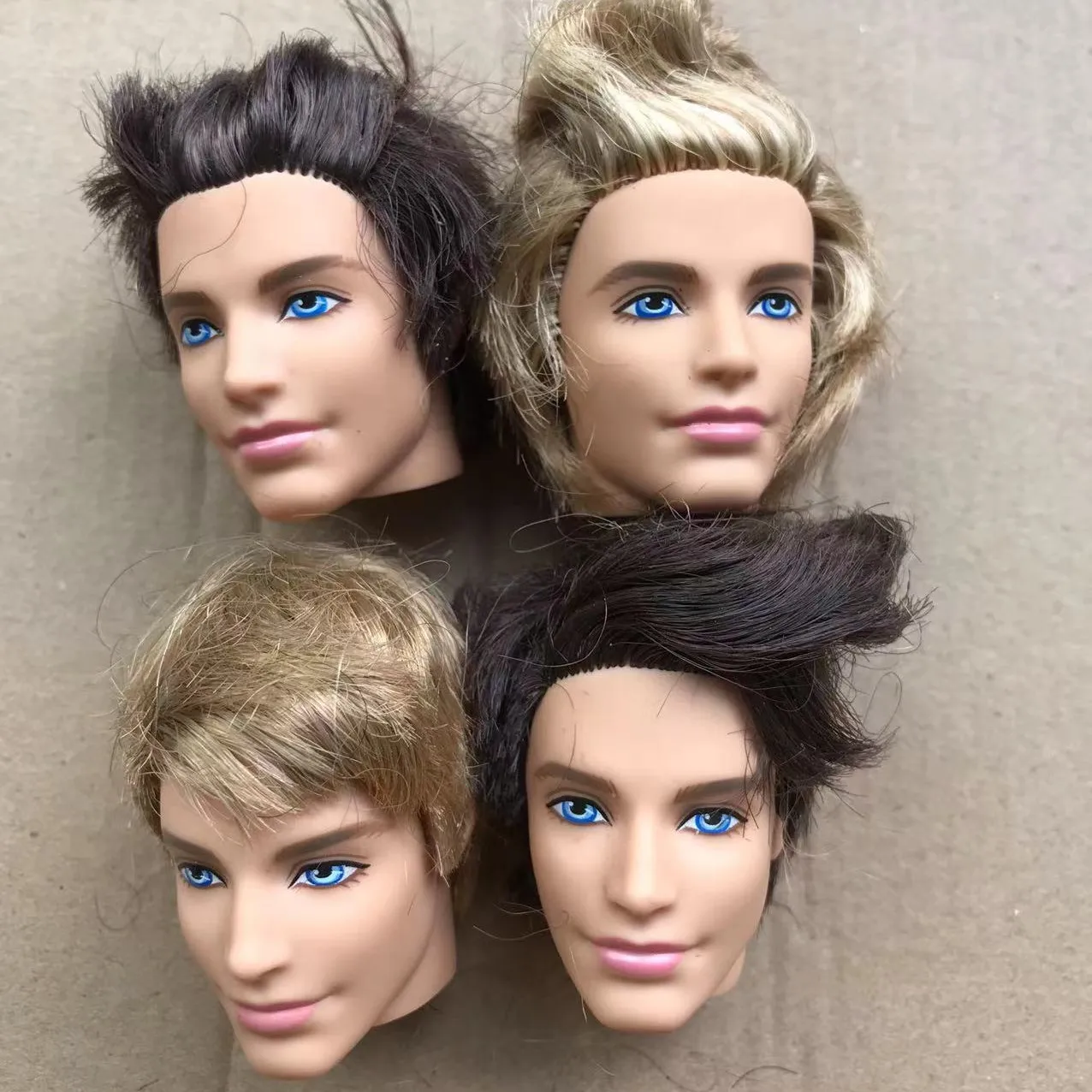 Prince Ken Doll Head Toy Asia Face Men Doll Head DIY Doll Toy Parts Kids Christmas Gift White Brown Black Skin Men Doll Heads