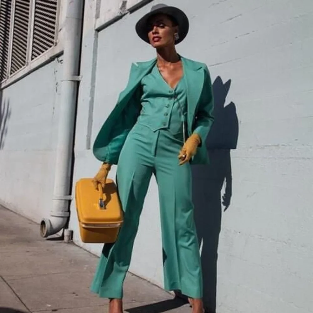 

Casual Suit 3 Pieces Formal Woman Pants Set Women 3 Piece Slim Business Big Size Women's Clothing Set Pants and Elegant Blouse