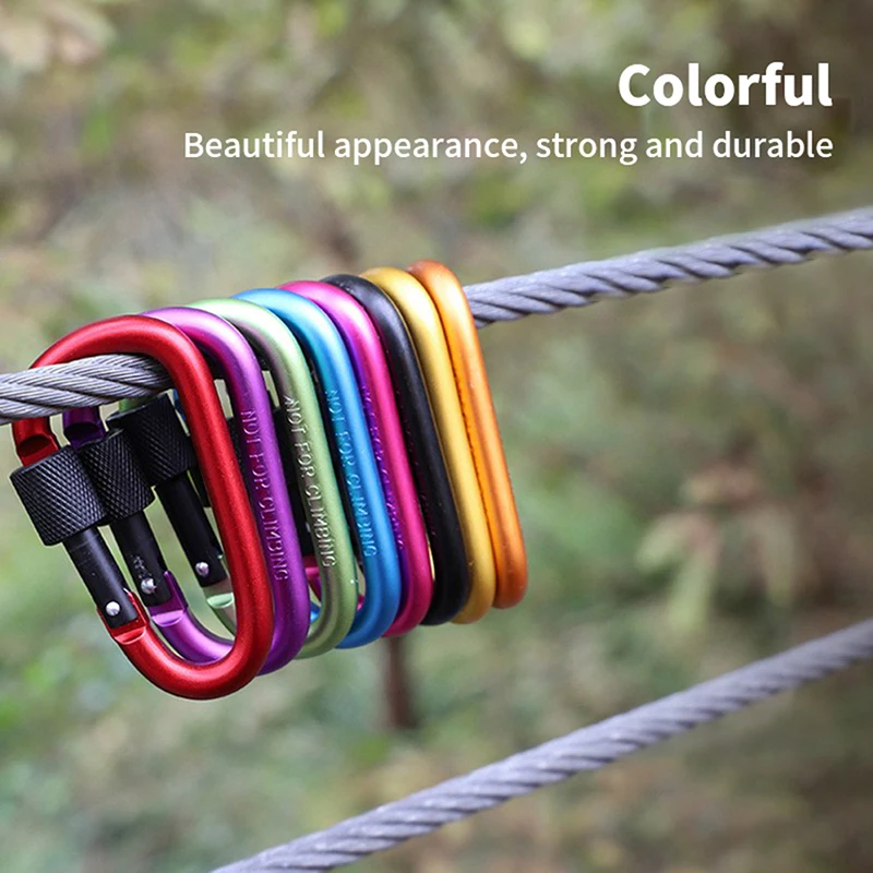 

Aluminum alloy carabiner D-shaped quick-hanging buckle D-shaped carabiner multi-functional quick-hanging