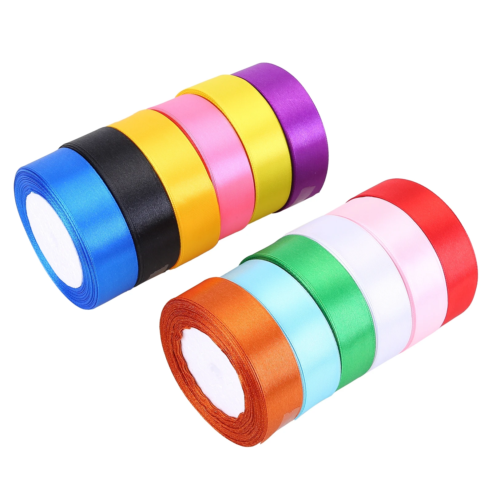 

12 Rolls 24 Yards Double Satin Ribbon 2.5cm Gift Bow DIY Craft Wrapping Christmas Party Home Packaging Wedding Decoration