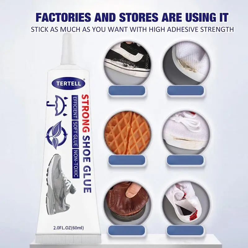 Shoe Glue 60ml Strong Shoe Glue Fast Repair Glue Sneakers Boot Sole Bond Adhesive Professional Sole Fix Shoemaker Mending Liquid Tool