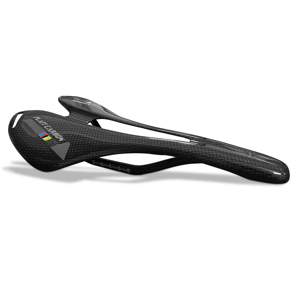 Road Bike Glossy 3K Full Carbon Fibre Saddle Carbon Bicycle Saddle Hollow Out Super Lightest Carbon Front Seat saddle MTB