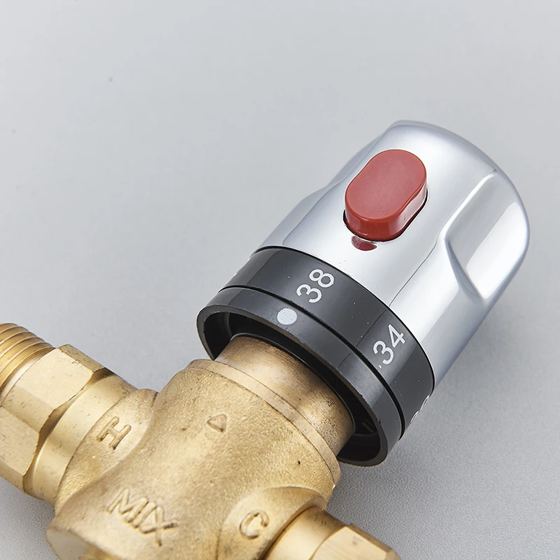 Brass Thermostatic Mixing Valve Constant Water Temperature Shower Faucet Valve Thermostat Bathroom Kitchen Tap