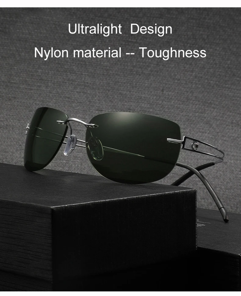 Krasivyy Women's Rimless Oval Screwless Titanium Sunglasses 3