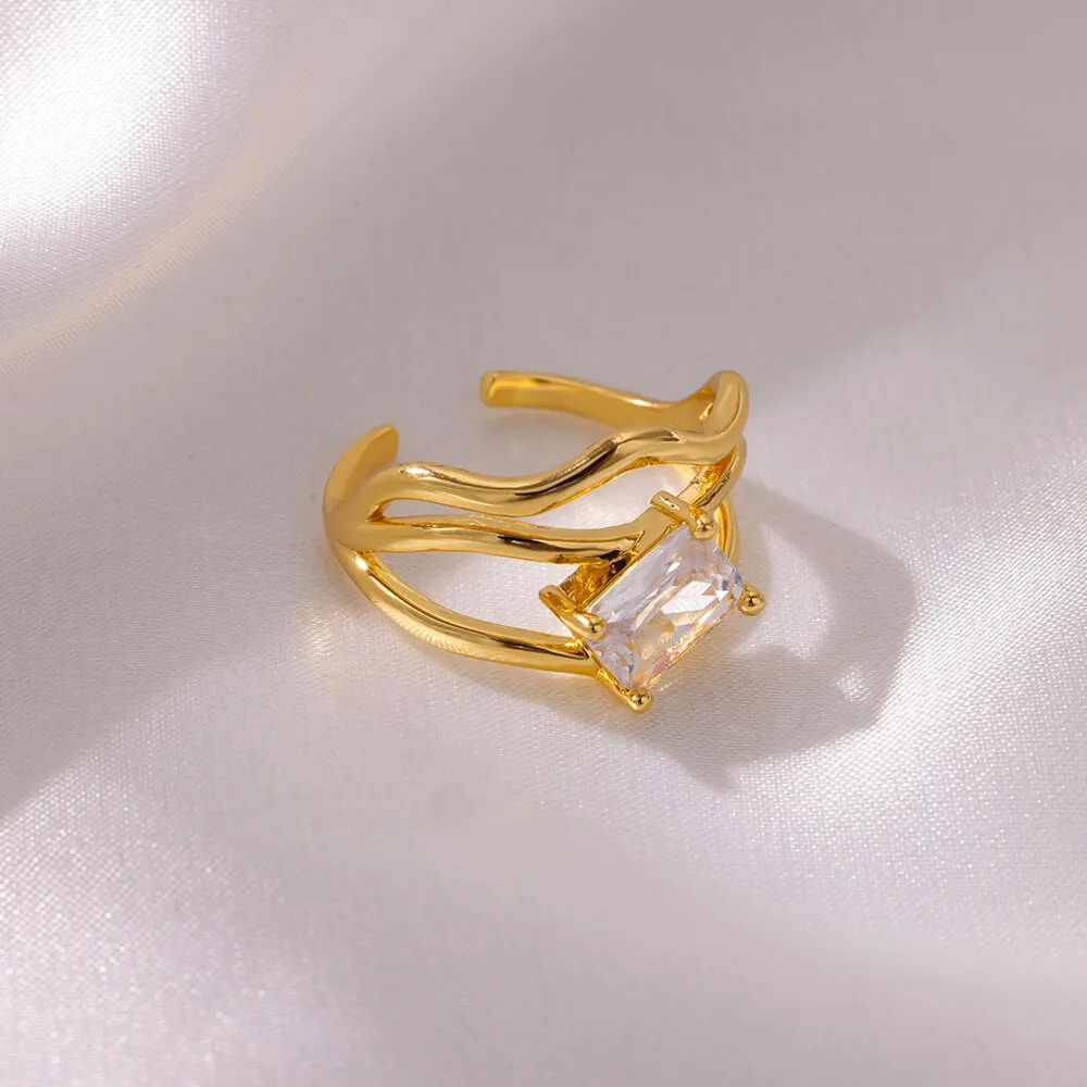 Femme Fashion Rings Stainless Steel Adjustable