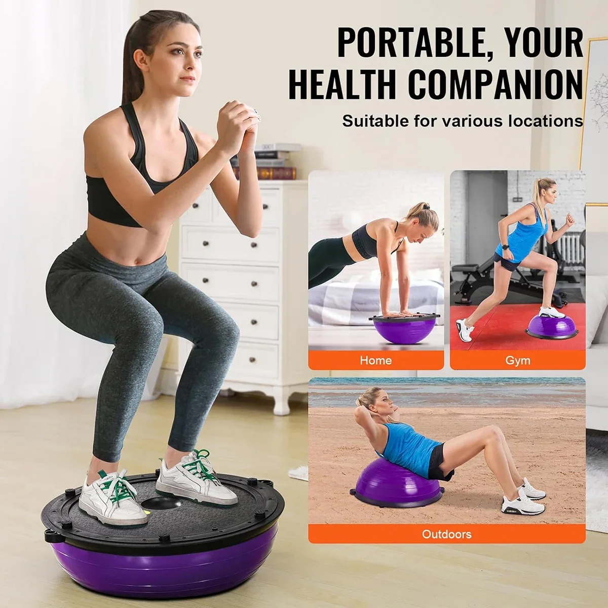 Factory 46cm Gymnastic Stability Improve Workout Half Balance Ball Foot Pump Balance Balls Half Balls
