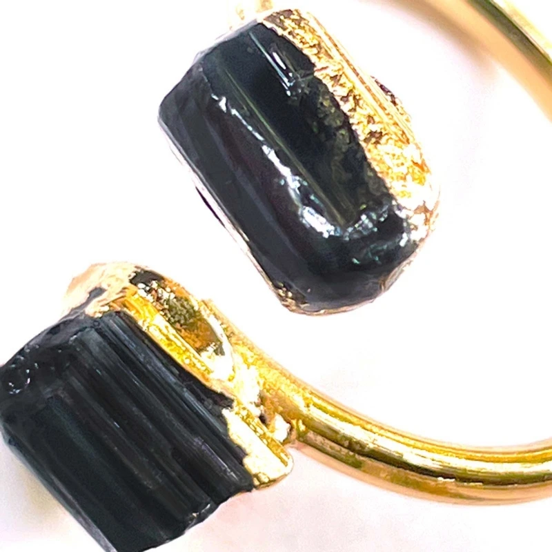 Natural Black Tourmaline Antique Adjustable Ring Reiki  Healing Black Crystal Women Fashion Finger Ring Jewelry 3