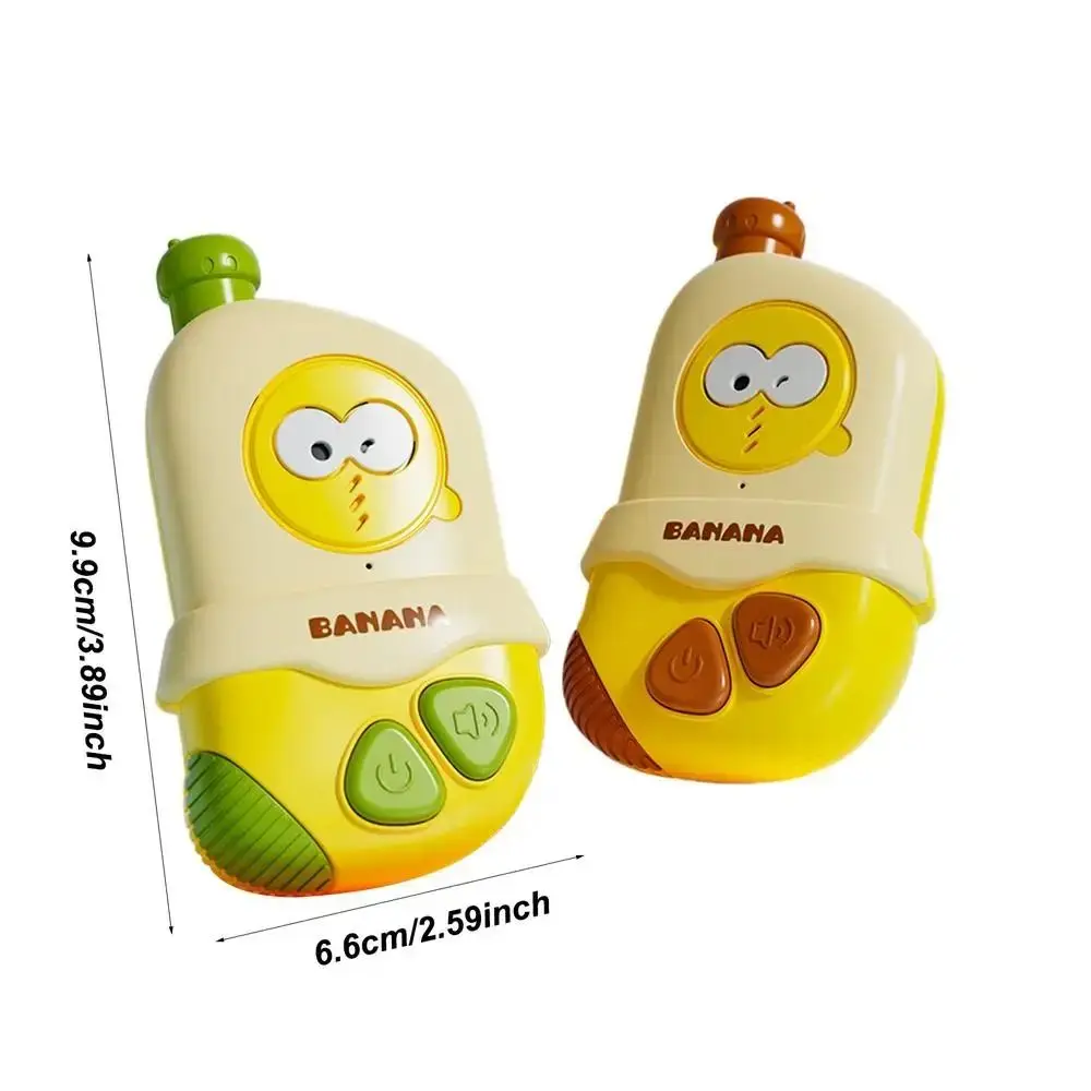 2Pcs Banana Kids Walkie Talkie Toys Cartoon Transceiver Mini Handheld Walkie Talkie Battery Powered No Radiation
