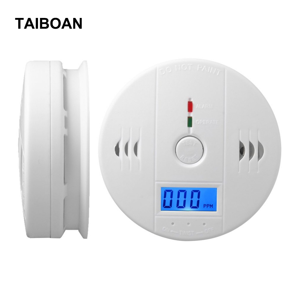  Independent CO Alarm Sensor Carbon Monoxide Alarm Detector 85dB High Sensitive Warning LCD Photoelectric Display for Home Hotel 