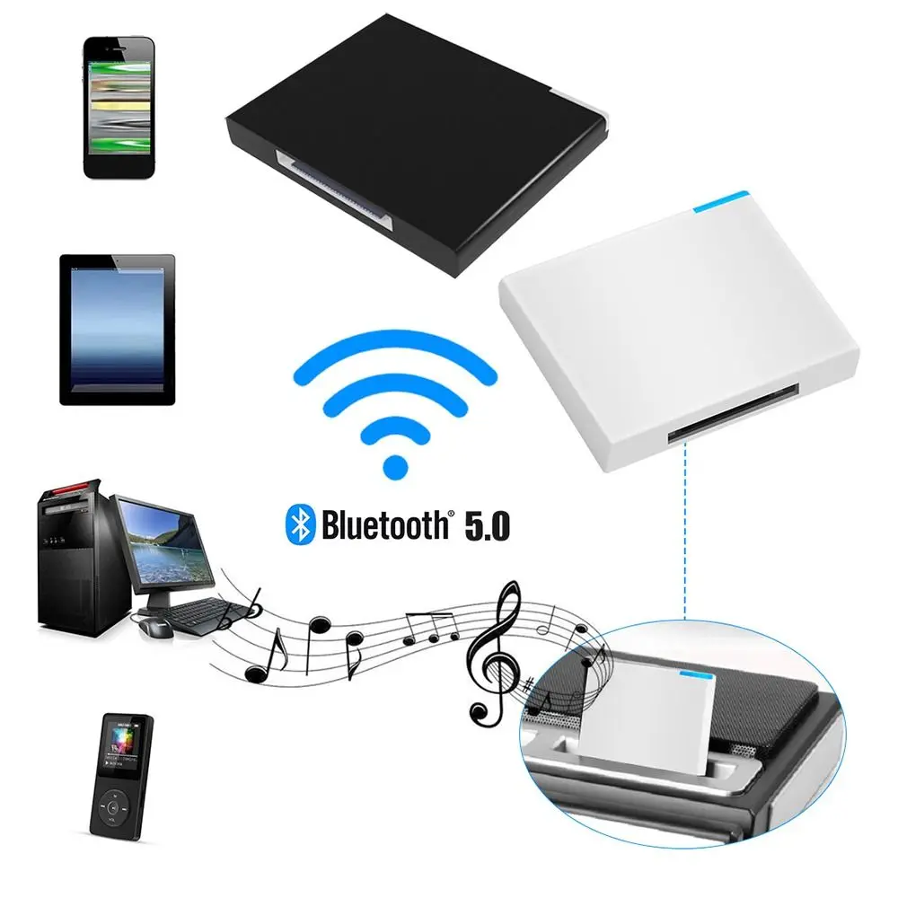 30 Pin Bluetooth-compatible 5.0 Audio Receiver Stero Wireless Music Adapter A2DP For iPod/iPhone Speaker Sound Dock