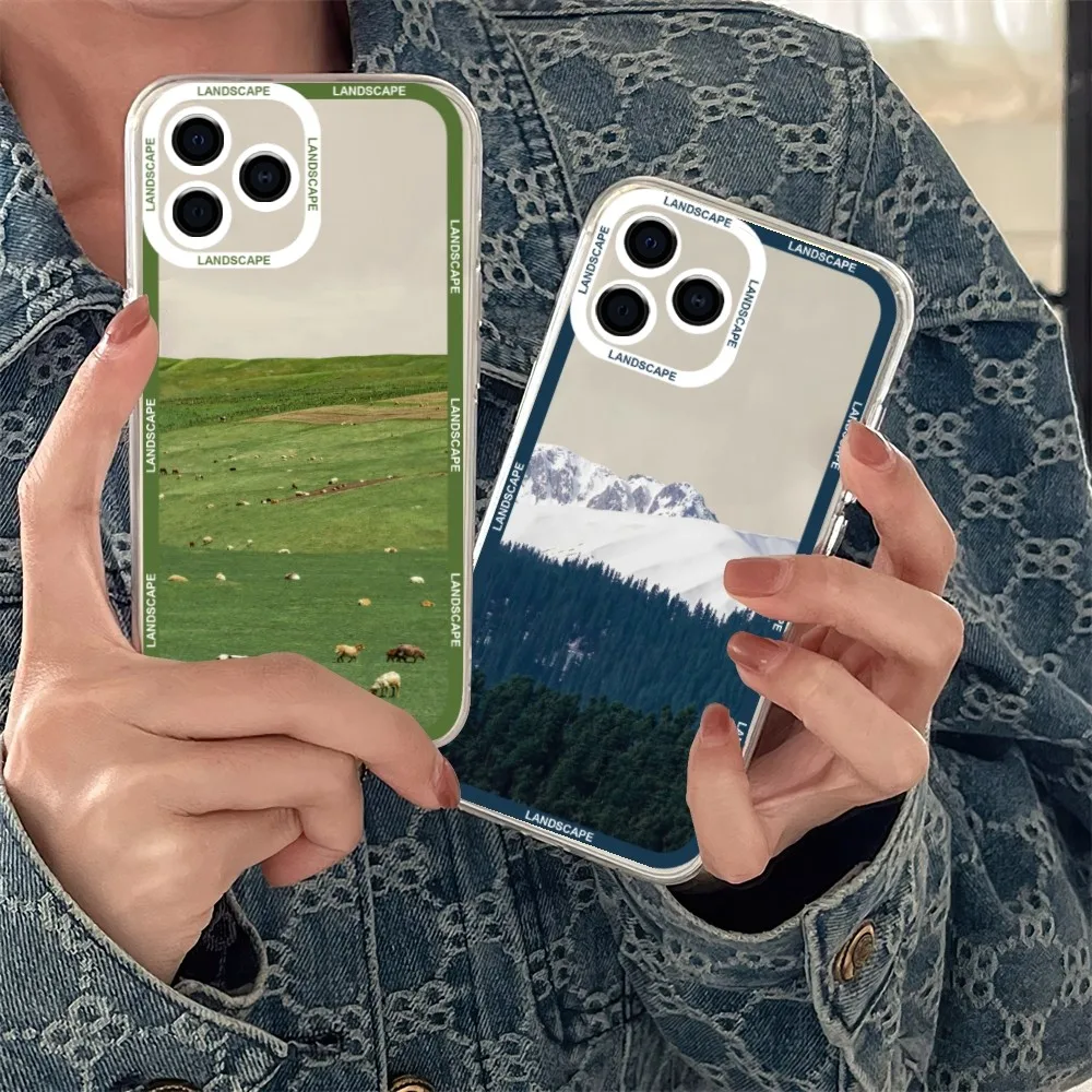 Custodia Per Telefono Natura Di Bellezza Paesaggistica Per Samsung S 23 22 21 20 Custodia Trasparente Ultra Plus Lite