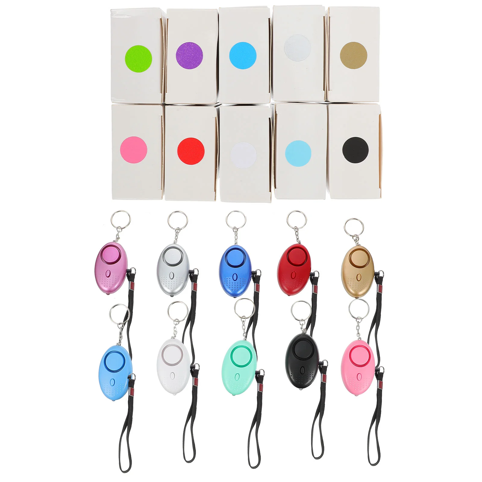 

10 Pcs Security Alarm Keychain Safety Jogging Emergency Abs Women Miss Personal