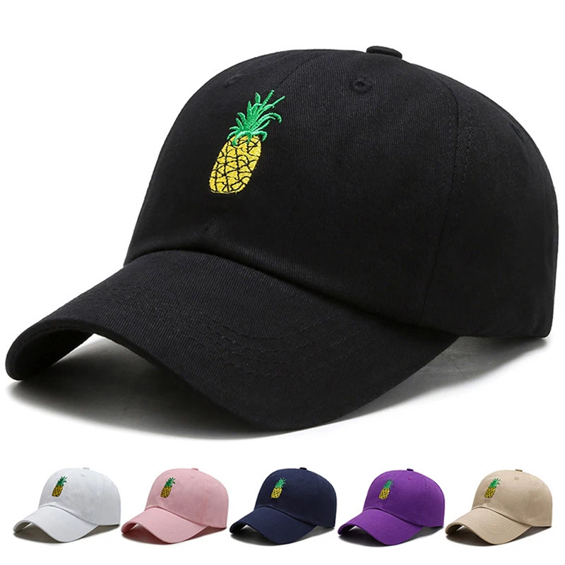

Бейсболка унисекс с вышивкой ананаса, хлопковая кепка от солнца, в стиле унисекс, для спорта на открытом воздухе, с фруктами, H095