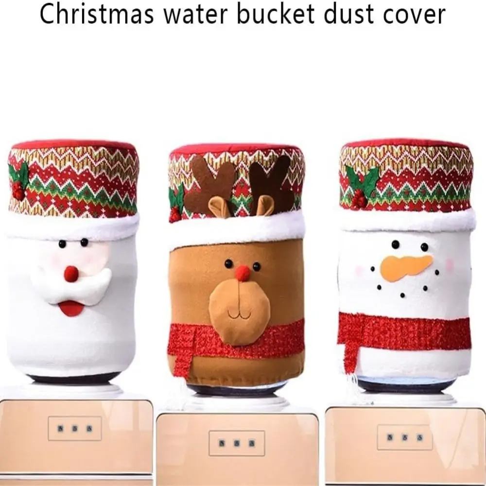 High Stretchy Water Dispenser Bucket Cover Dustproof Cartoon Water Jug Sleeve Christmas Decoration Bottle Cap