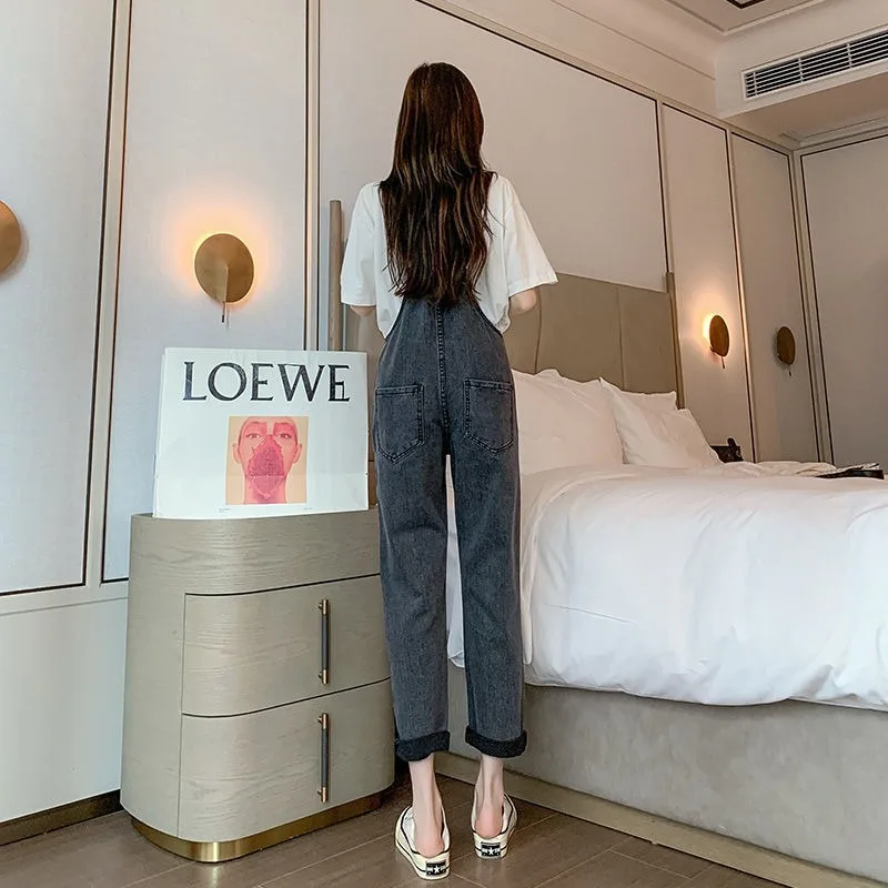Jeans 2023 Autumn Jumpsuit Backband Pants Women's Loose Korean Versatile Large Size Jumpsuit