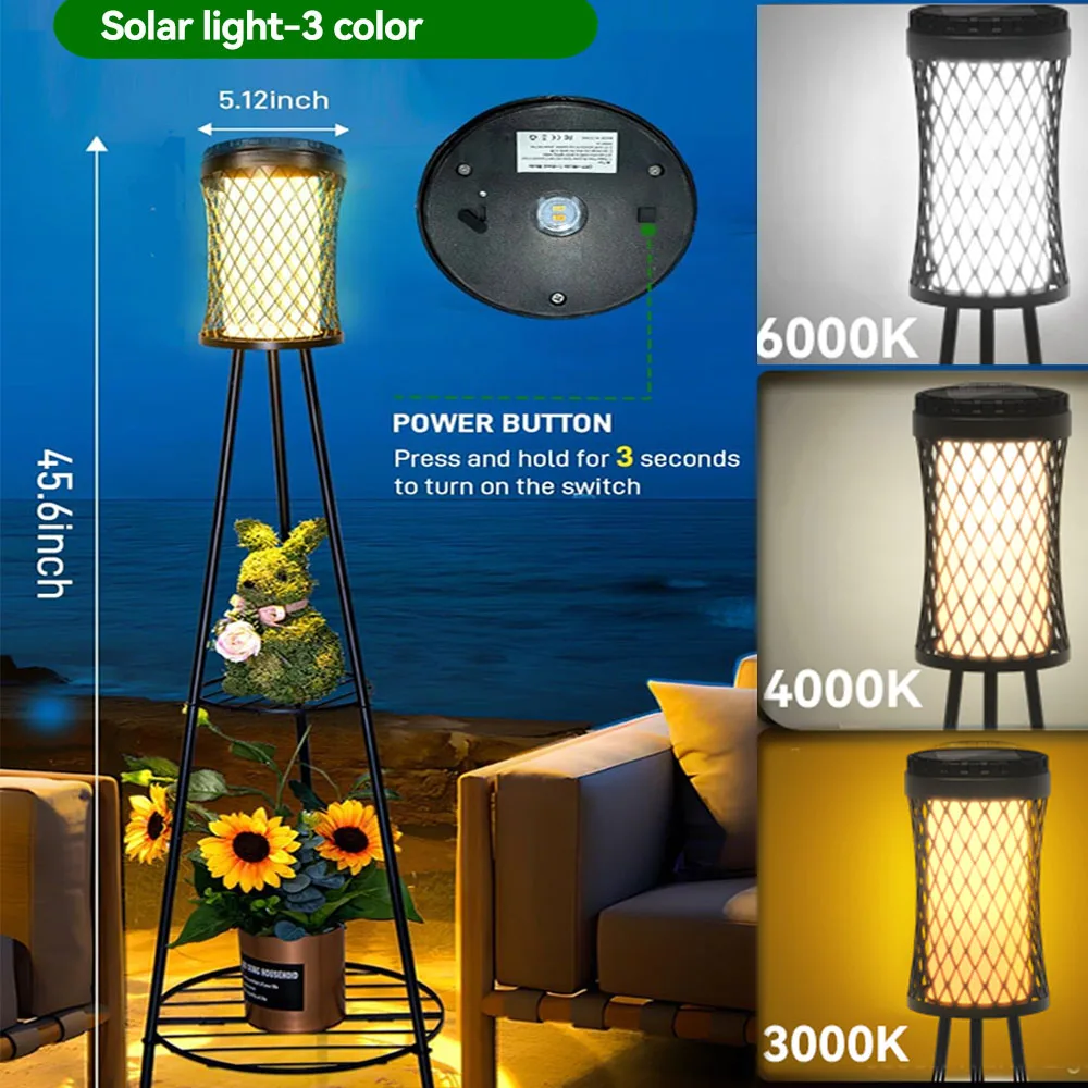 Solar Floodlight Night Led Garden IP65 Outdoo Lamp Solar Powered Lantern for Patio/Indoor/Pathway Warm White Cool White Floor