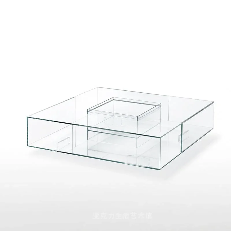 

Modern Acrylic Transparent Side Table Glass Design Coffee Tables Decoration Living Room Mobili Per La Casa Entrance Furniture