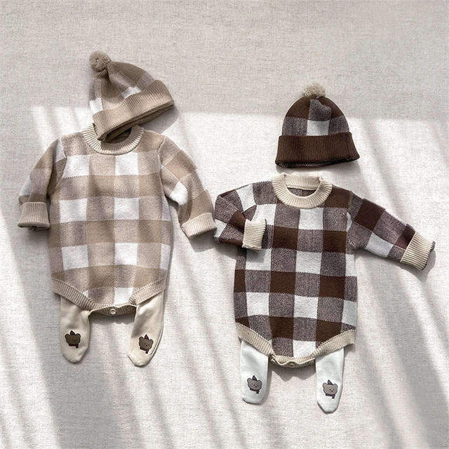 ma&baby 0-24M Knit Baby Overalls Newborn Infant Boy Girl Jumpsuit Warm  Plaid Pocket Romper Cute Fall Spring Baby Clothing - AliExpress