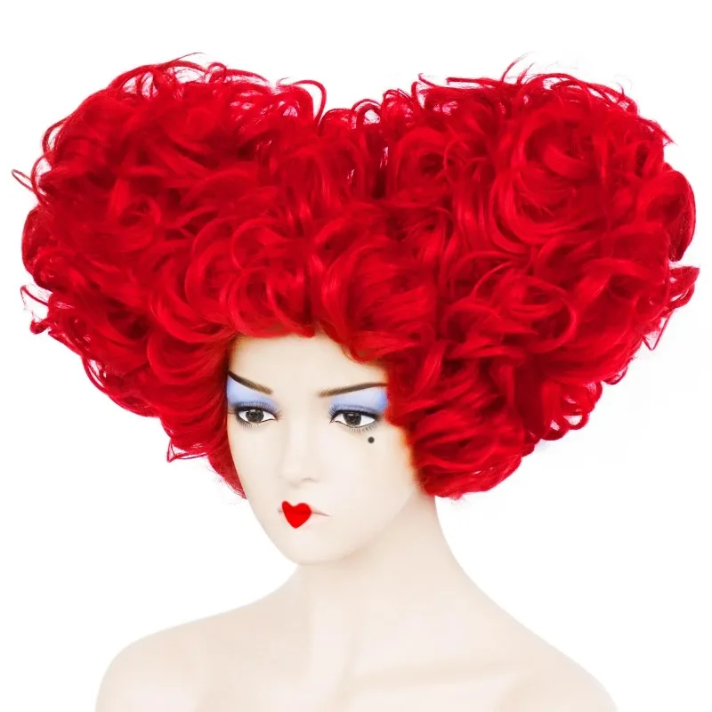 10inch Curly Heart Shape Cosplay Wig Women Costume for Halloween Christmas School Thanksgiving Day