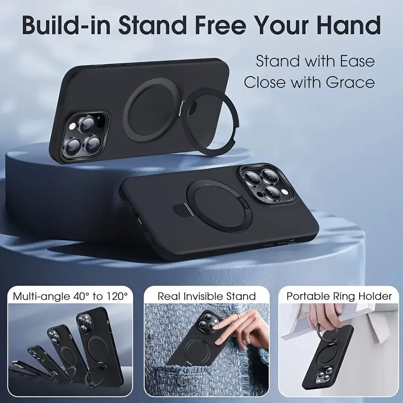 Luxury Magnetic Holder Armor Shockproof Wireless Charging Phone Case for thumbnail 9