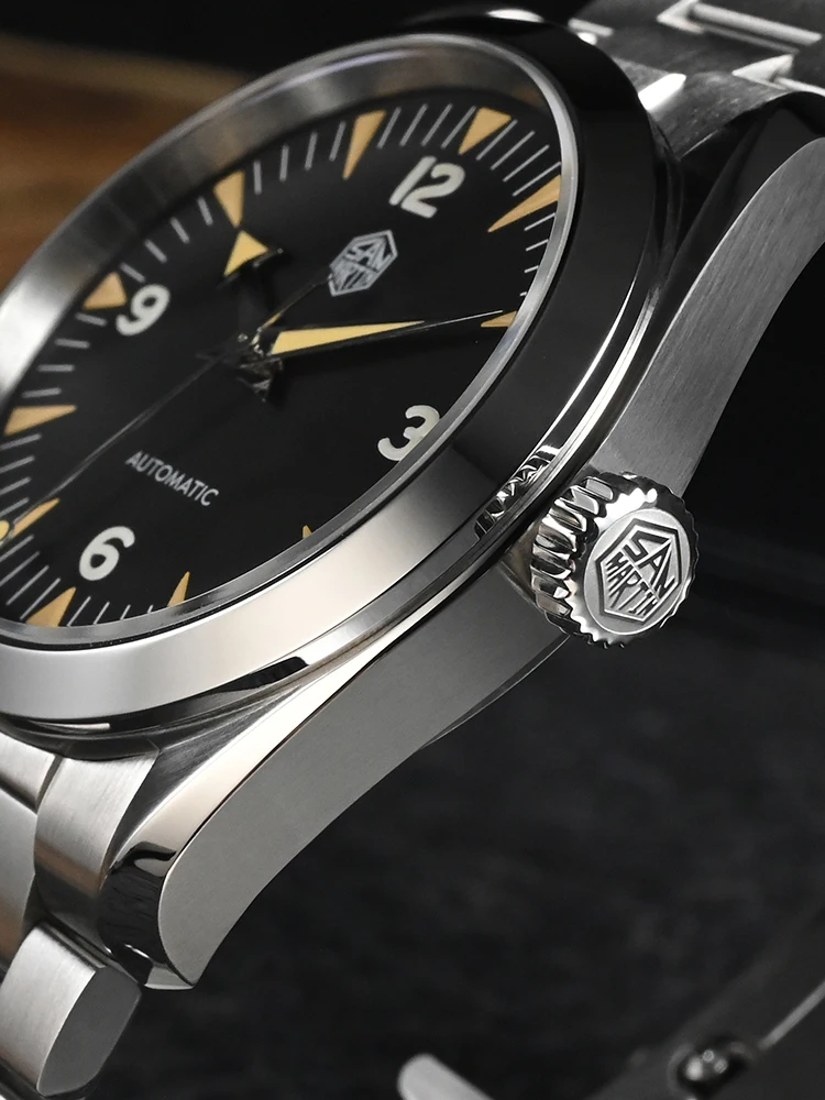 San Martin New 38mm Vintage 1957 Timepieces Watch Men NH35 Mechanical Wristwatch 10Bar C3 Lume Business Reloj SN0113B-1