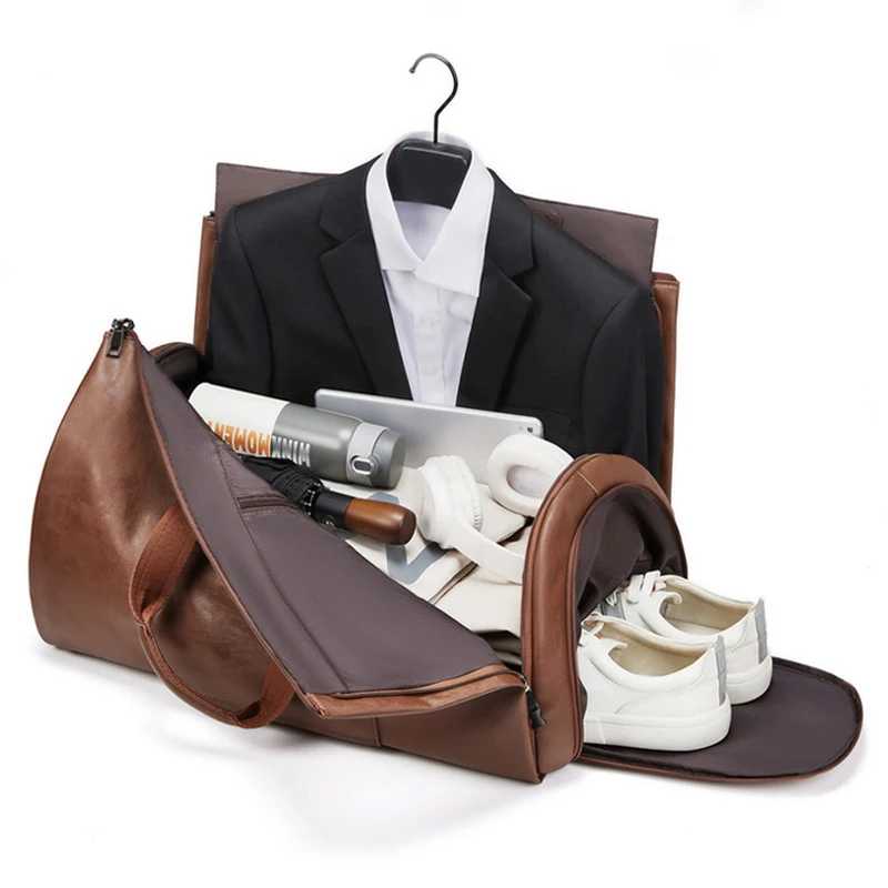 Grote pu lederen kledingtas voor reizen dames en heren mode_voghion.com