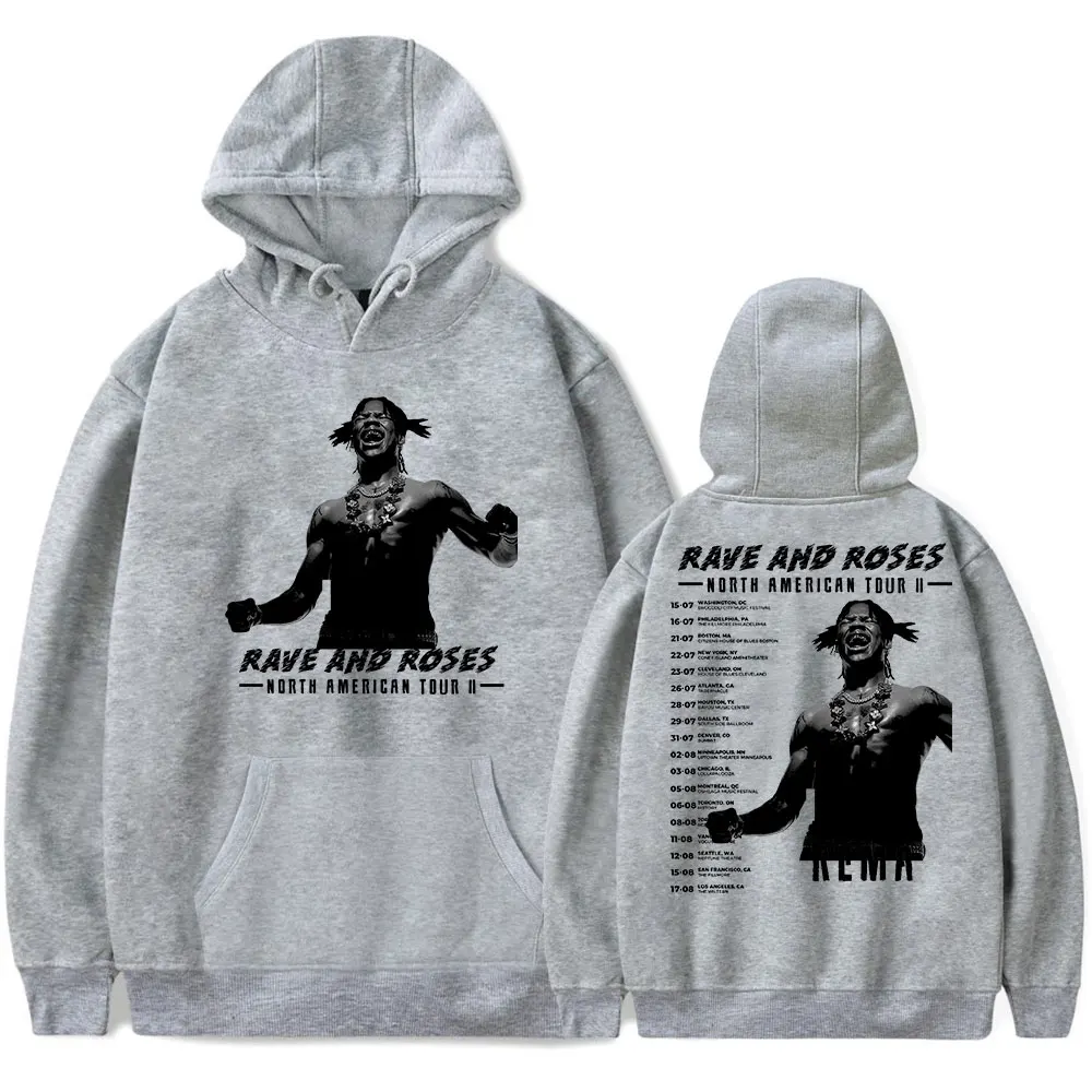 thumbnail image 1 of Sudadera con capucha Rema 2023, gira norteamericana de Rave And Roses, con estampado de merchandising, unisex, estilo hip hop informal, 1 of 4