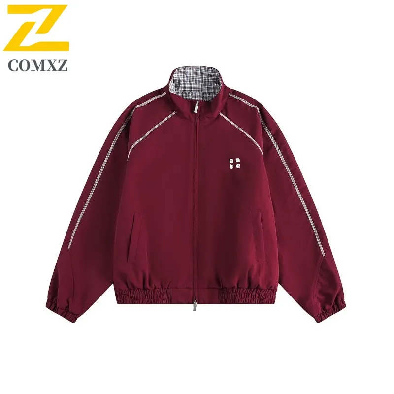 COMXZ 2025 New Men Women High Street Trendy Loose Jacket Hong Kong Style Casual Spring Autumn Waterproof and Windproof Outerwear