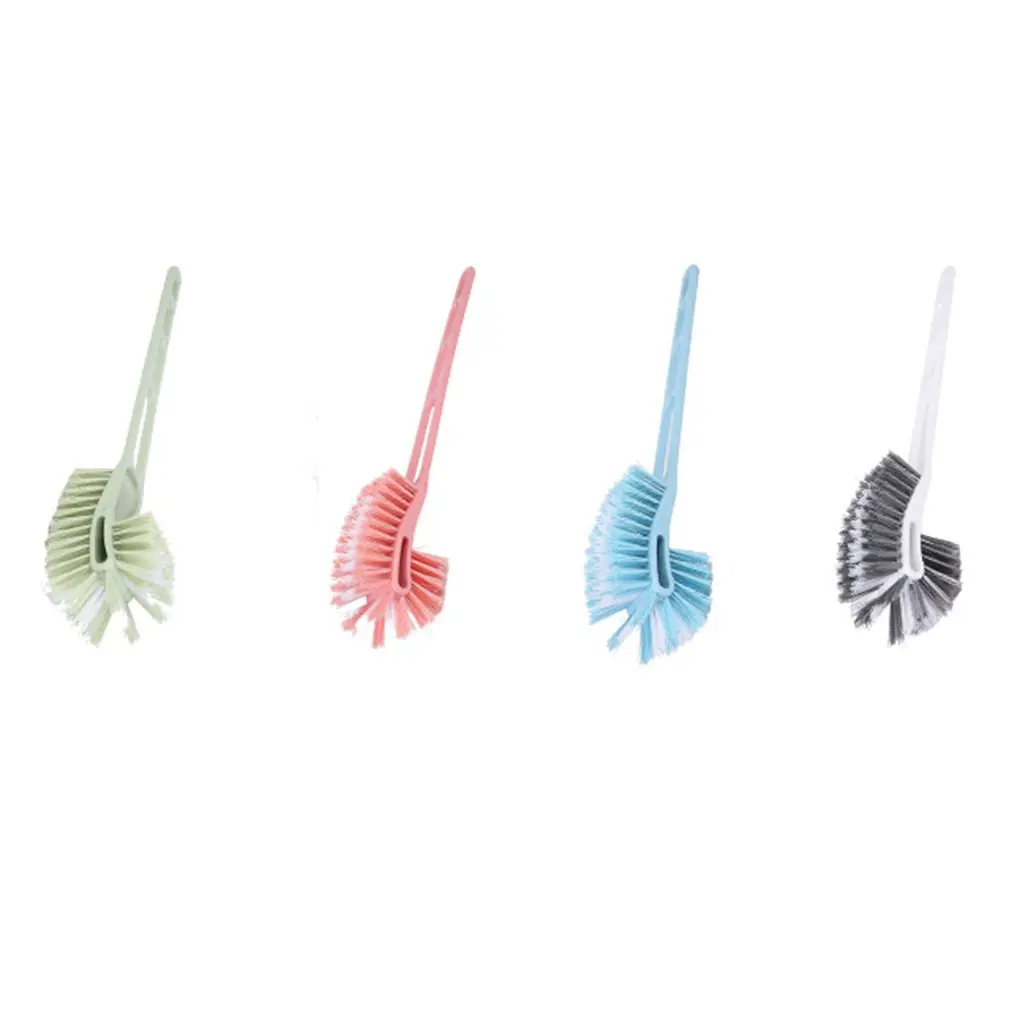Plastic Long Handle Double-sided Thickening Toilet Brush Hard Hair Washroom Cleaning Tools