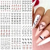 12pcs Water Sticker Nail Art Heart Love Letters Cats Flowers Decals Transfer Sliders Tattoo Valentine Decorations Manicure TRBY 3
