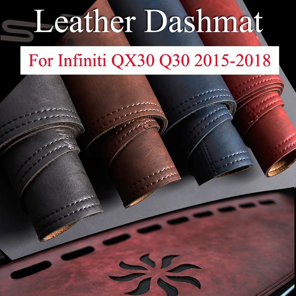 Kaitian Leather Dash Cover Dashboard Cover Dash Mat Dash Carpet Non-Slip  for Infiniti QX30 2015 2016 2017 2018 2019 2020 2021 2022 2023 Dash Cover  Mat