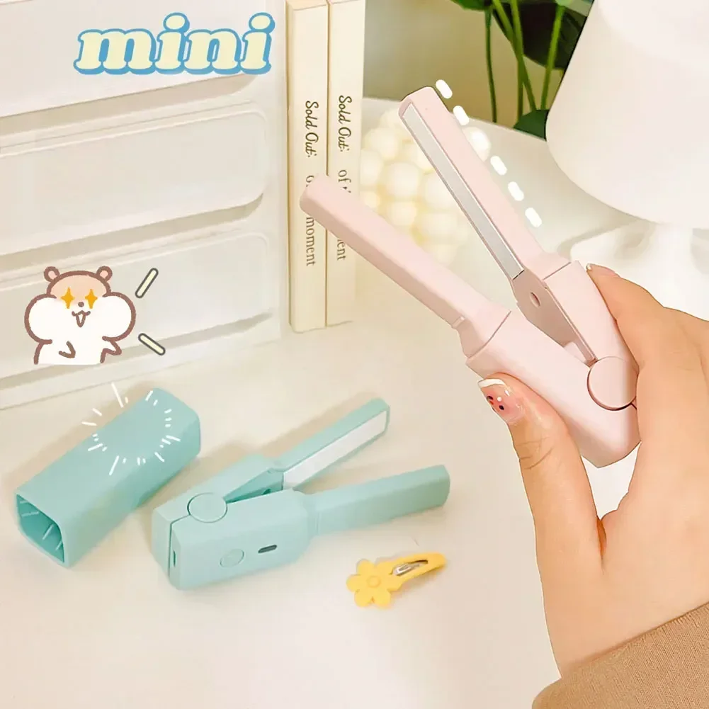 Mini Hair Straightener Clipboard Small Power Plug Curling Hair Straight Hair Girls Air Bangs Portable Hair Straightener 2
